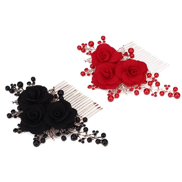 Flower Hair Combs Bridal Pearl Rhinestone Vintage Wedding Party Accessories main image 5